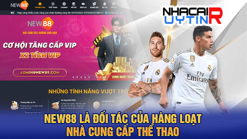 NEW88 là đối tác của hàng loạt nhà cung cấp thể thao